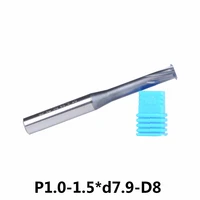 p1 0 1 5 d7 9 d8 alloy single tooth thread milling cutter 6 flute alloy single blade cutting knife for metric p1 0 1 5mm pitch