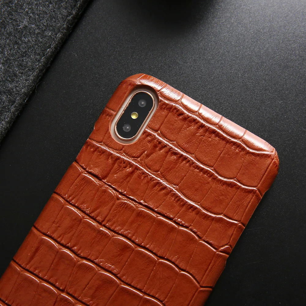 Роскошный Жесткий чехол из натуральной кожи для Iphone 11 pro Xs Max Xr X 8 7 6 6s Plus Аллигатор
