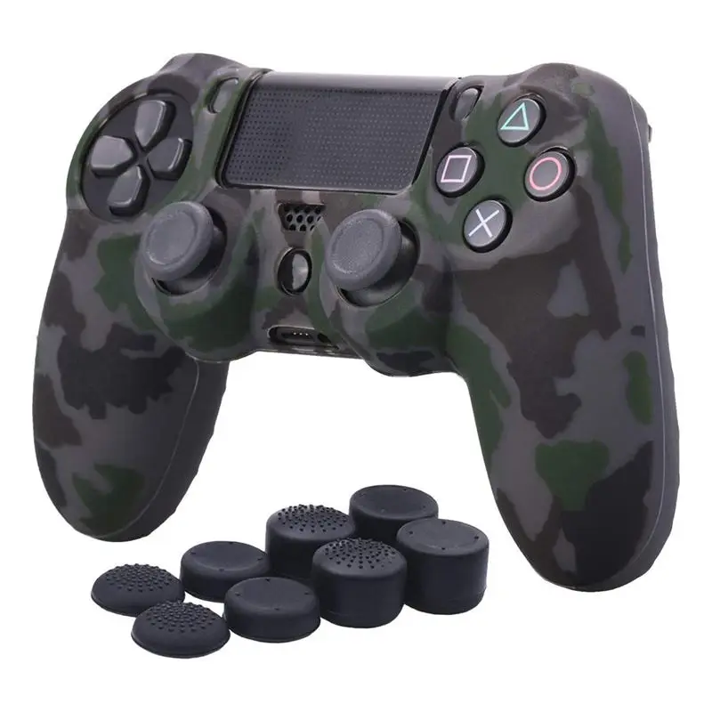 Камуфляжный Силиконовый обложка кожаный чехол для sony PS4/slim/Pro Dualshock 4 контроллер x с