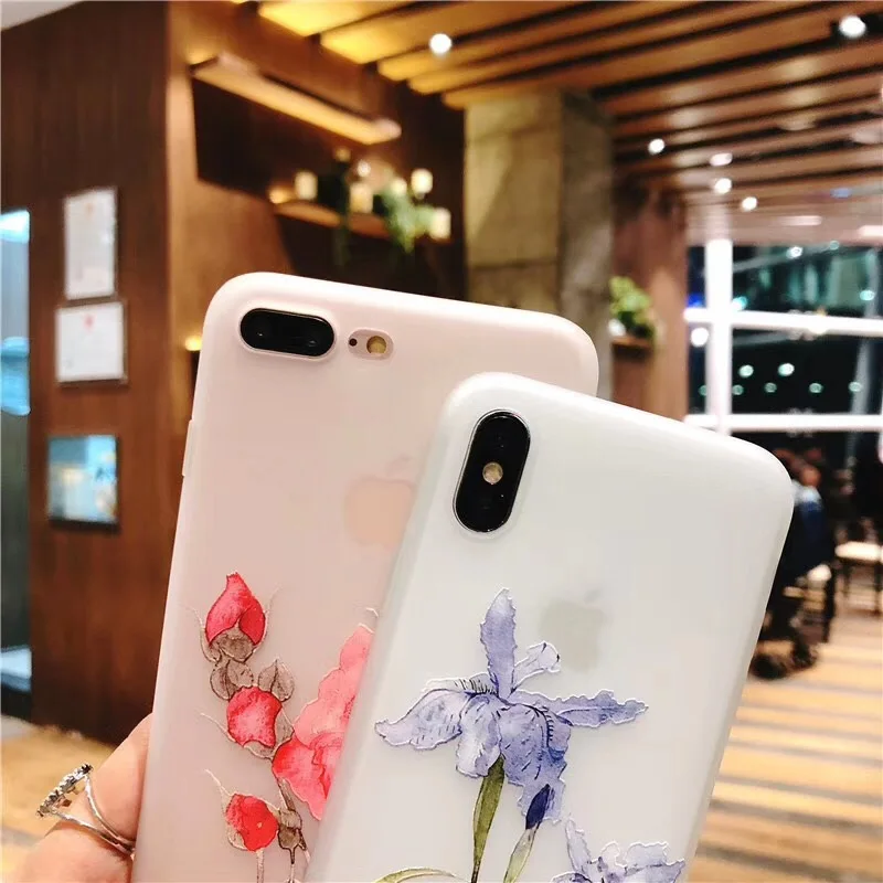 Чехол для телефона Boucho с милым рельефным цветочным рисунком iphone 7 8 7/8 plus X мягкий