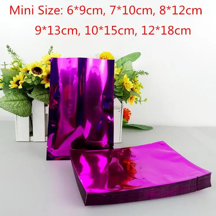 

200pcs/lot Small Purple Vacuum Bag For Food Nuts Storage Heat Seal Aluminum Foil Plain Pocket Pouch