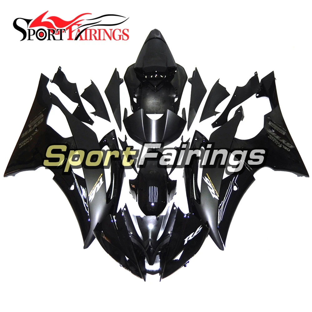 Глянец черный полный Sportbike Обтекатели Carene для Yamaha YZF600 R6 2008 2016 09 10 11 12 13 14 15 чехол