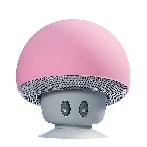 Мини Bluetooth динамик водонепроницаемый Гриб беспроводной музыка HiFi стерео сабвуфер Hands Free для телефона Android IOS - Цвет: pink