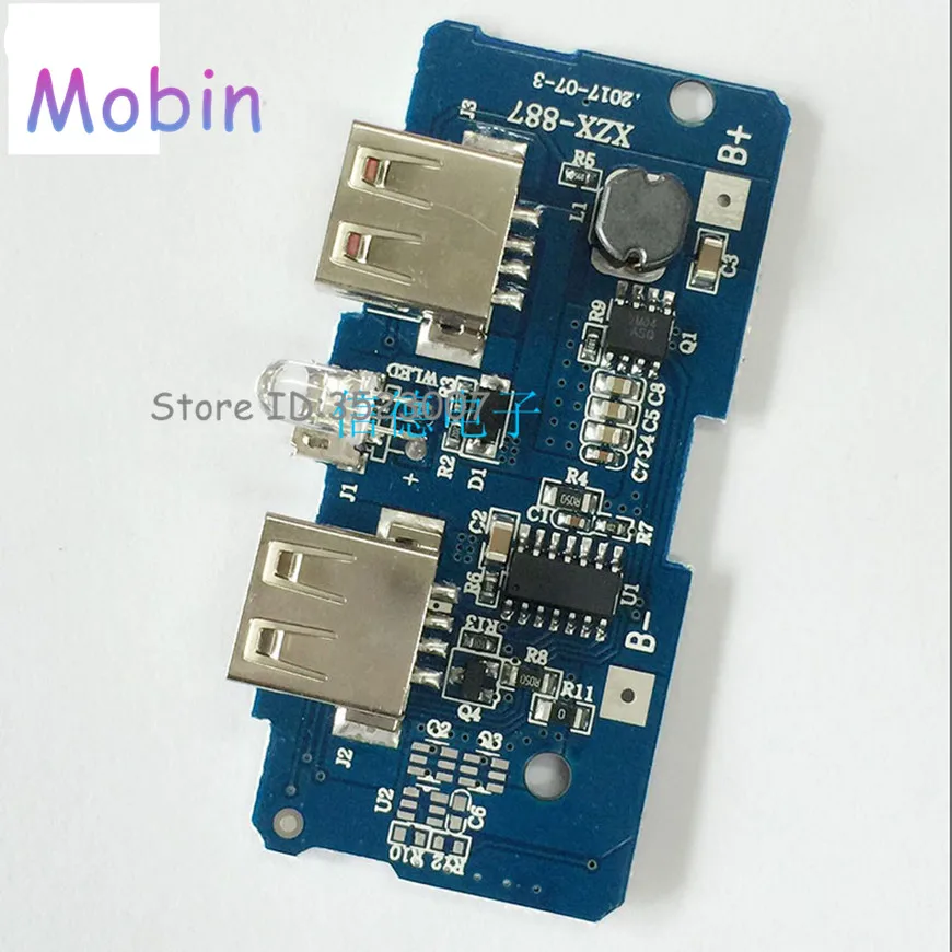 10 шт./лот USB 3 7 в до 5 В 2 а Мобильный Внешний аккумулятор DIY 18650 литиевая батарея