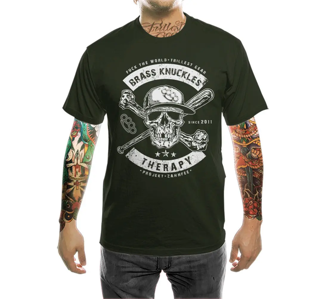 Футболка мужская с принтом черепа тату 100% хлопок|Мужские футболки| |