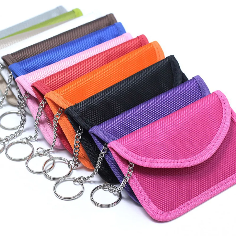 

12 Colors Car Key Bag RFID Electromagnetic Radiation Signal Auto Key Case Anti-theft Car Key Storage Organizer car-styling