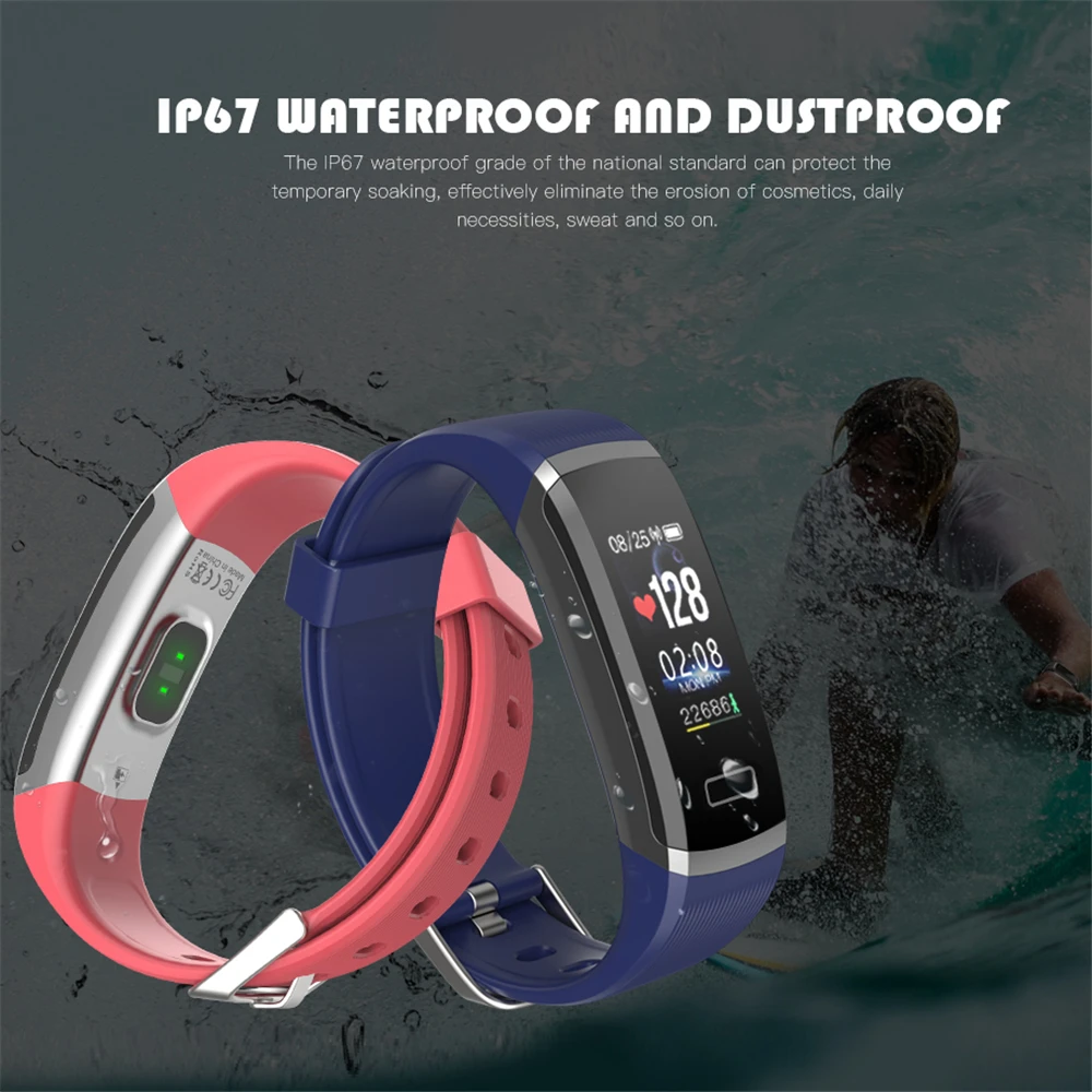 Sport Smart Wristband Color Screen Bracelet Man/Women Fitness Tracker Heart Rate Monitor Waterproof IP67 Band | Электроника