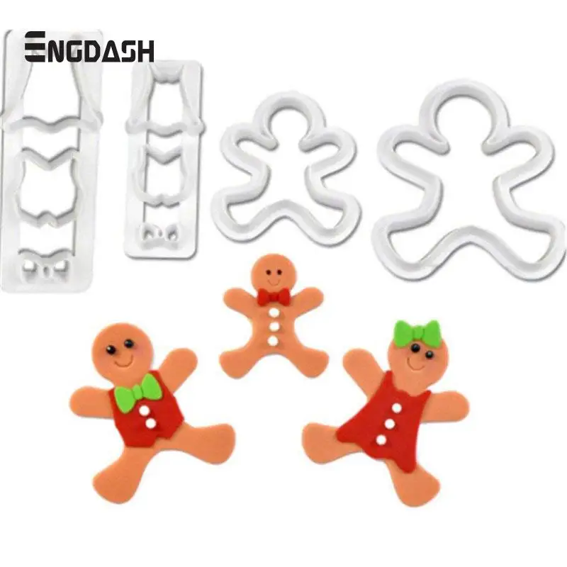 ENGDASH 4 шт./компл. рождественские пряники человек формочки для печенья пластиковые