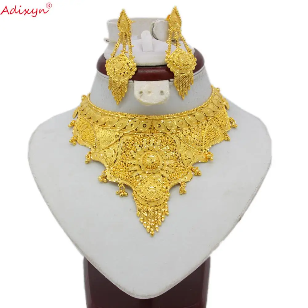 Набор украшений для женщин ожерелье и серьги золотого цвета в африканском стиле