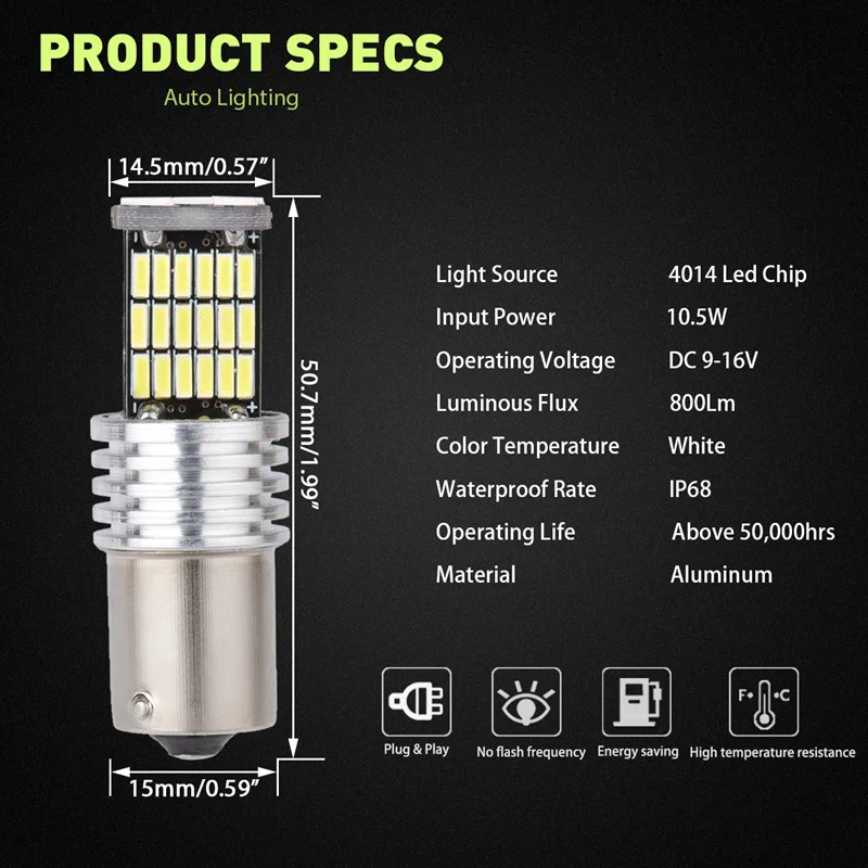 Katur 2x T15 W16W светодиодный обратный Светильник лампы 920 921 912 С CAN-BUS 4014 45SMD Оранжевый Светодиодный использования парковочной Светильник лампы DC12V BA15S