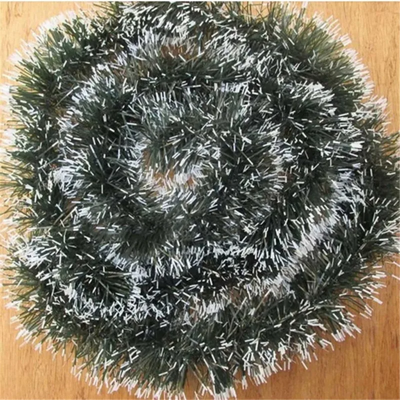 2m Ribbon Garland Christmas Tree Ornaments Decoration for Home White Dark Green Cane Tinsel Party Supplies | Дом и сад
