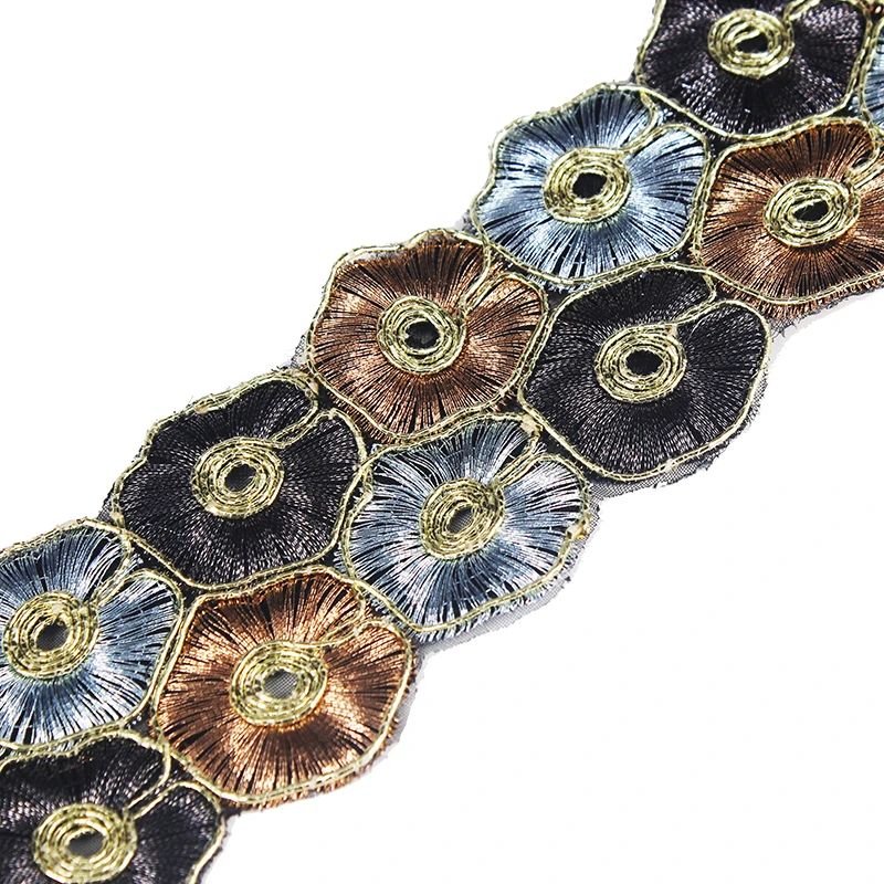 10 ярдов коричневая вышитая отделка шнур из гипюра кружевная искусственная