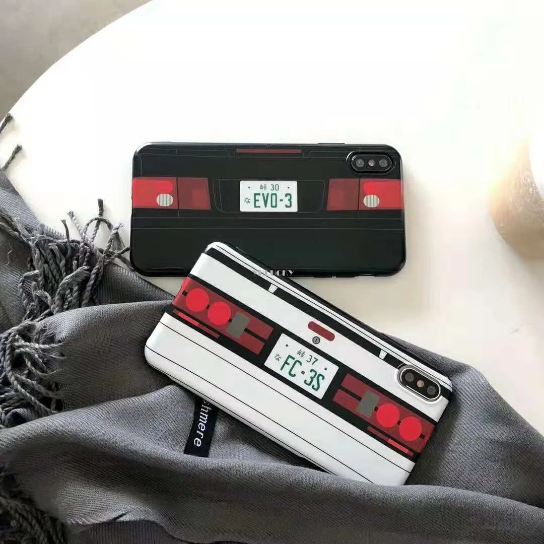 Luxury Head D Cool Car Taillight Matte Cases for iPhone X XS Max XR 6 6s7 8 Plus AE-86 Soft Silicone men Phone Cover |