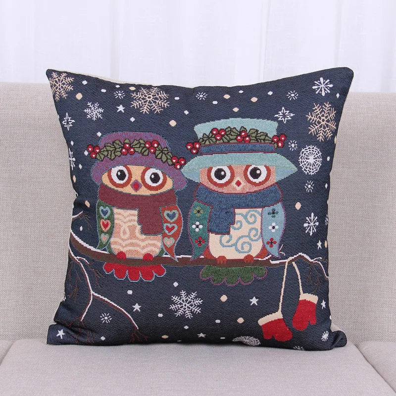 Наволочка для подушки из хлопка и льна 45 см * 18 дюймов|pillow case|throw pillow casesowl case |