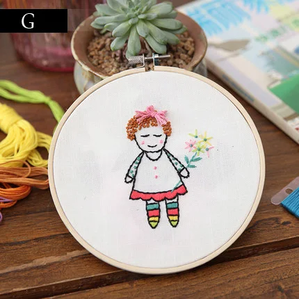 G 1 шт. мультфильм DIY ленты вышивка для начинающих наборы рукоделия вышивка крестом материалы для рукоделия шитье домашний Декор стены подарок на день рождения - Цвет: G