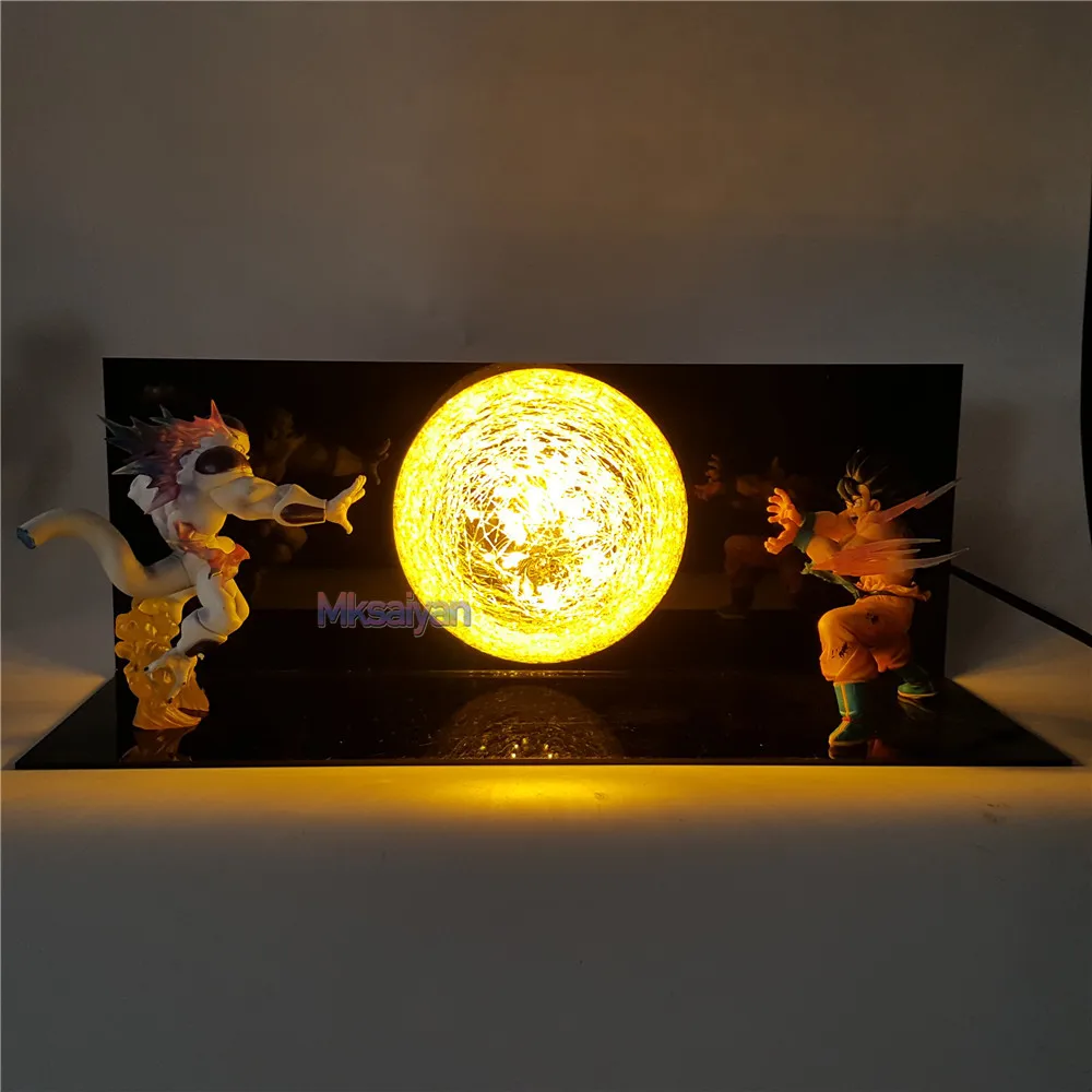 Dragon Ball Z Son Goku VS Freeza игрушка фигурка Kaiouken DIY Настольная Светодиодная лампа аниме Dragon Ball Lampara Goku модель DBZ