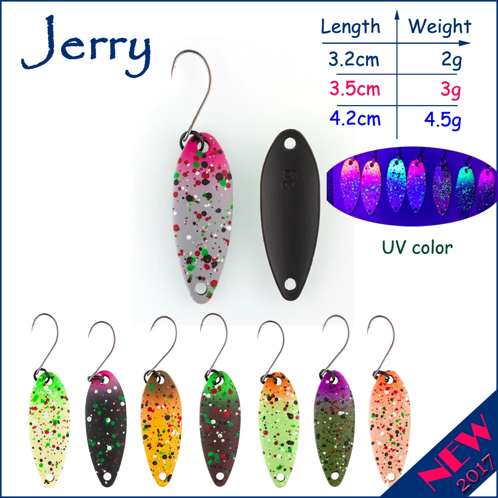 Jerry 1 шт. 2 г 3 4 5 форель рыболовные ложки металлические приманки Спиннер pesca