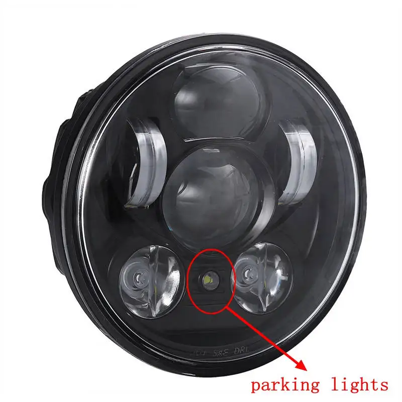 Black 5-3/" 5,75 дюйма для мотоцикла Harley проектор двигателя 5-3/4 дюйма фар дянь светодиодные габаритные огни фары мотоцикл - Цвет: Black