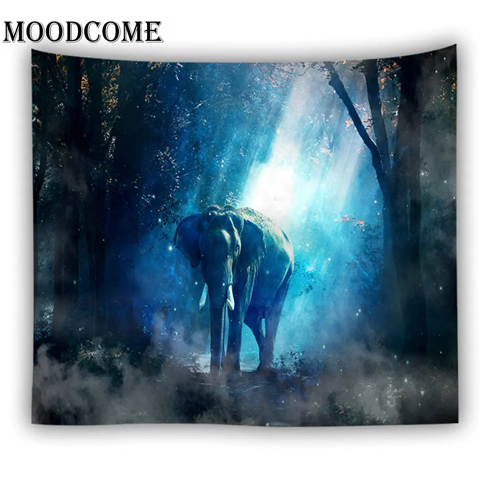 

forest elephant wall cloth tapestries dorm decor wall carpet bohemian decoration for home tapiz
