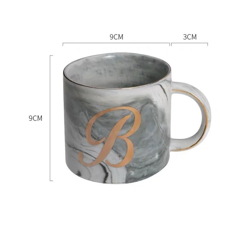 gray mug Подарок на день рождения для подруги на День святого Валентина подружки невесты на заказ 1 буква на кружке Подарочная коробка сумка подарки на свадьбу - Цвет: gray mug