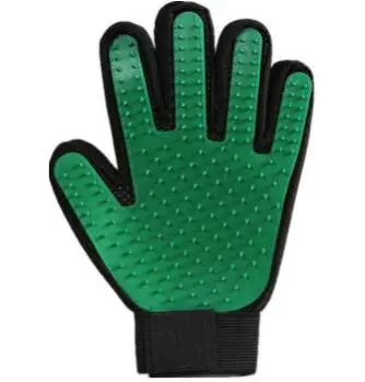 Green left hand Резиновая щетка для собак, перчатка для ухода за домашними животными, перчатка для ванны собак, товары для чистки кошек, расчески для собак - Цвет: Green left hand