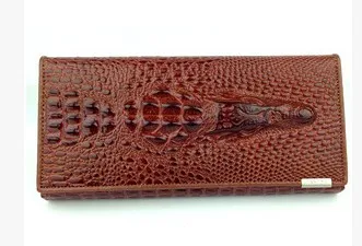 Brown Новинка, Женский кошелек из спилка, модный, 3D Рисунок аллигатора, фирменный дизайн, повседневный кошелек, женские кошельки, отделение для монет#397 - Цвет: Brown