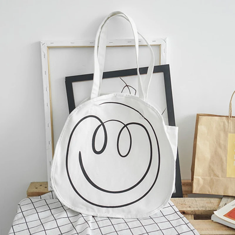 EXCELSIOR 2018 Холст сумка Для женщин Курьерские сумки смайлик печати Сумки Bolsos Bolsas Sac
