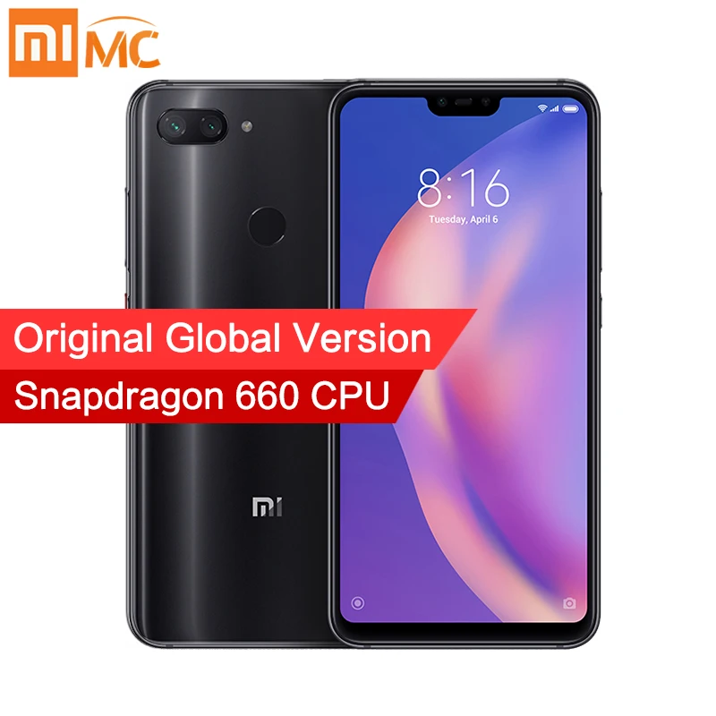 Глобальная версия Xiaomi Mi 8 Lite 4GB 64GB Смартфон Snapdragon 660 Octa Core 6 26 &quot2280x1080 FHD + экран 24 МП