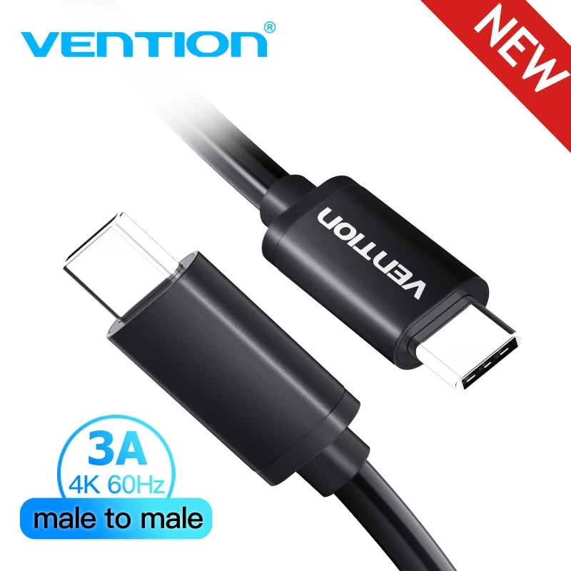 Vention Новый Тип usb C 4 K кабель мужчинами PD 3A быстрой зарядки для samsung S9 Macbook huawei USB 3 1