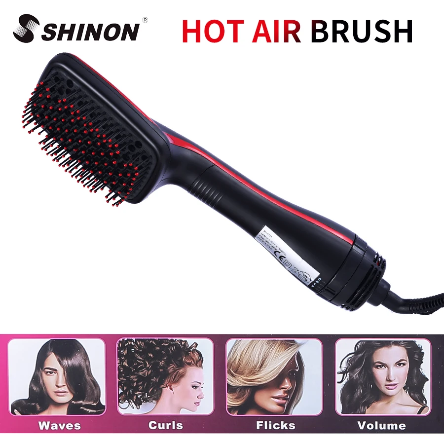 Профессиональный фен для волос, щетка для волос, выпрямитель для волос, расческа для волос с отрицательными ионами, электрическая щетка для горячего воздуха, салонные Инструменты для укладки волос