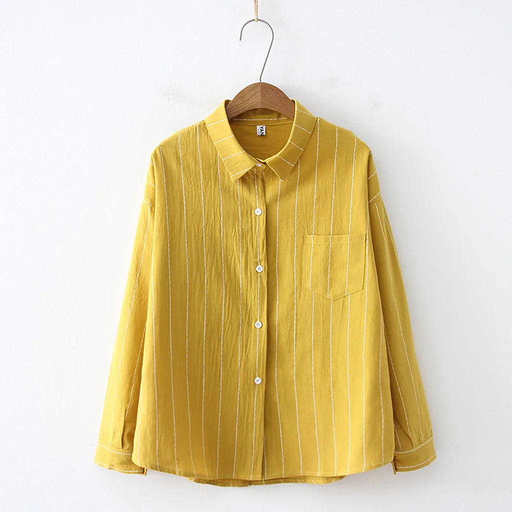 Офисная Женская блузка с длинным рукавом женская модная полосатая Повседневная