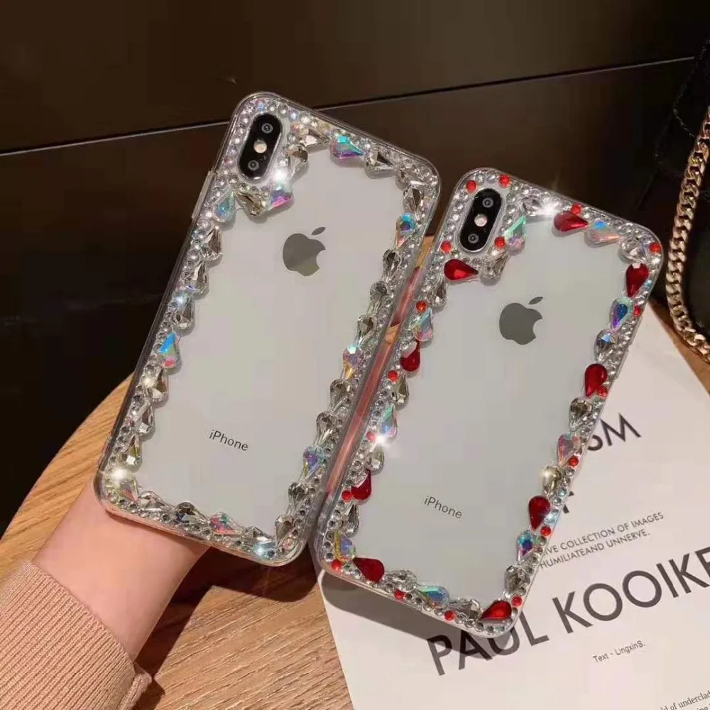 Чехол Marchcover с блестящими кристаллами и стразами для iPhone XS MAX XR X 8 7 6S 6 Plus прозрачный