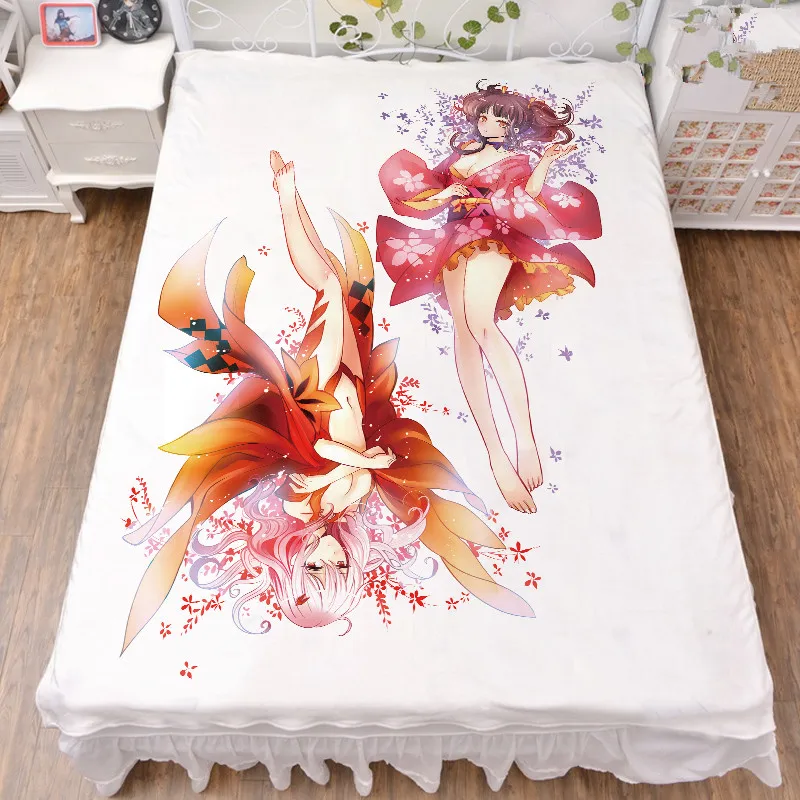150x200 см аниме Koutetsujou no Kabaneri Hozumi &amp Ayame Mumei постельное белье из молочного волокна и