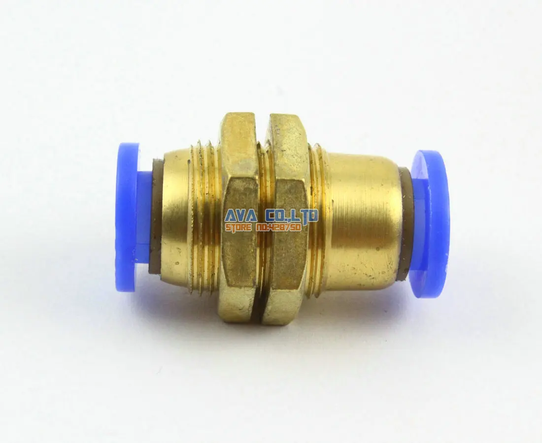 

10 Pieces 8mm OD Tube Pneumatic Bulkhead Union Push In To Connect Fitting