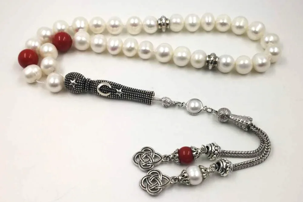 Натуральный жемчуг Tasbih 33 66 99 мусульманский пресноводный жемчуг Tasbih Подарочный жемчужный браслет для женщин Misbaha love gift Islamic jwelry для женщин