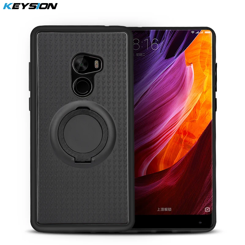 KEYSION Phone Case for Xiaomi Mi MIX 2 A2 Lite A1 Car Magnetic Suction Bracket Finger Ring Soft TPU Cover Redmi Note 6 Pro |