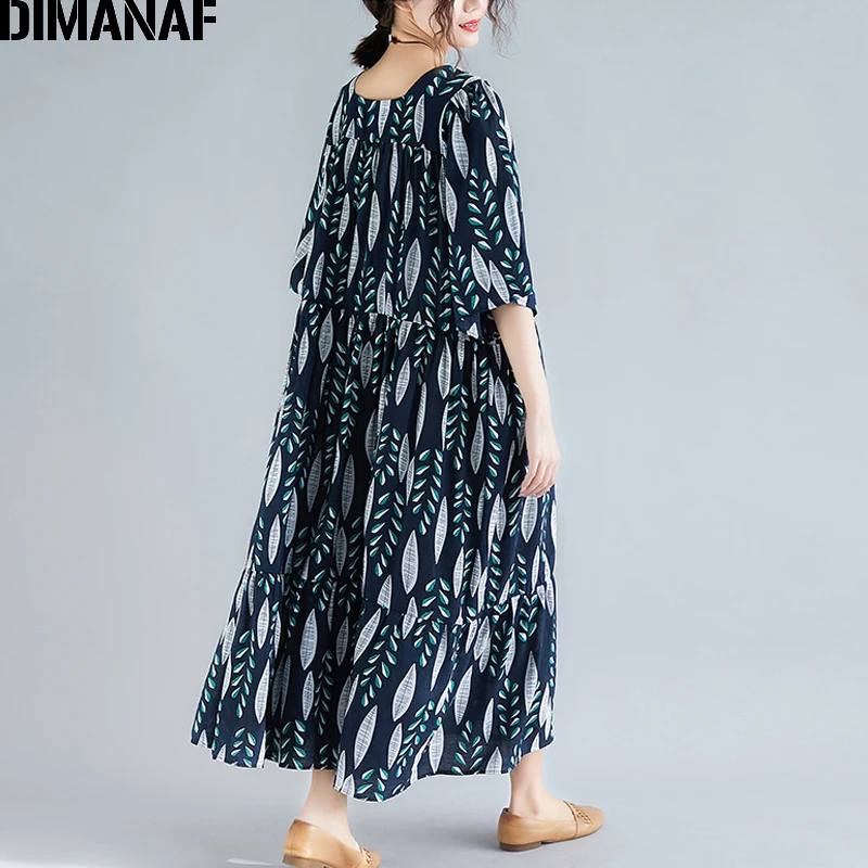 DIMANAF плюс размер женское длинное платье винтажный Летний Сарафан женский Vestidos