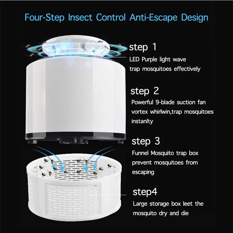 Home Electrical Mosquito Killer Lamp 5V USB Power Indoor Anti Insect Bug Zapper Trap Bedroom LED Repellent | Освещение