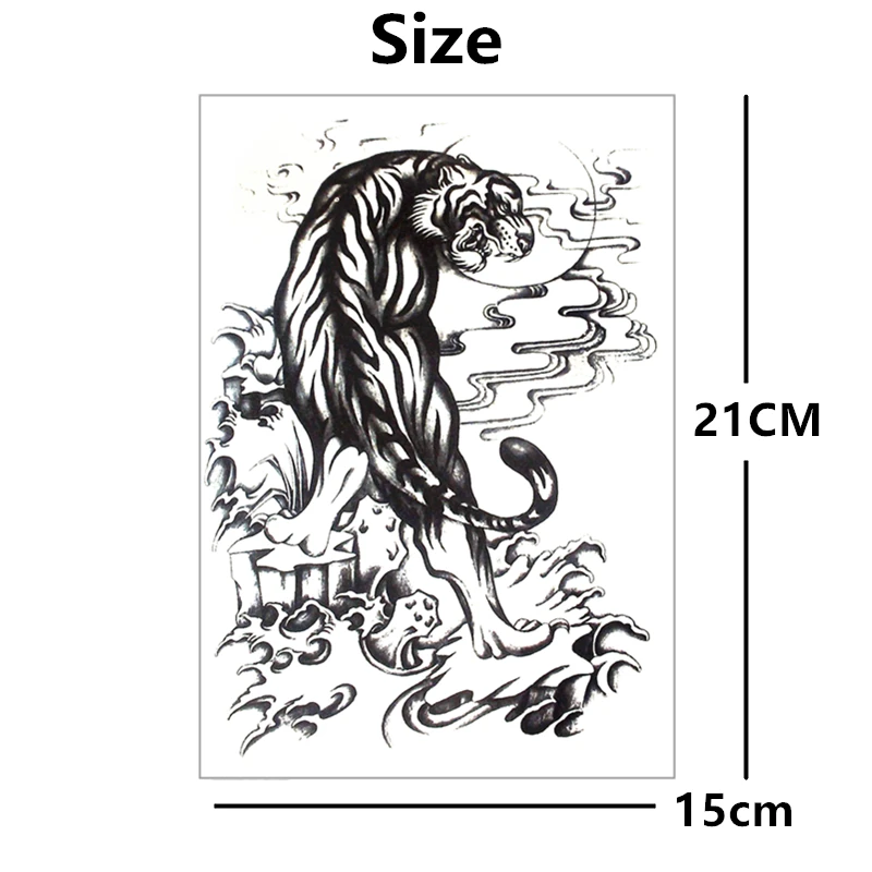 SHNAPIGN китайский белый тигр временные тату боди арт флэш стикер s 21*15 см