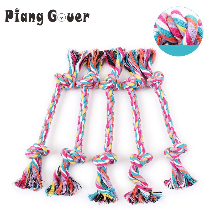 16CM Pet Dog Toy Colorful Double Knot Ropes Durable Chew Toys Molar Tool | Дом и сад
