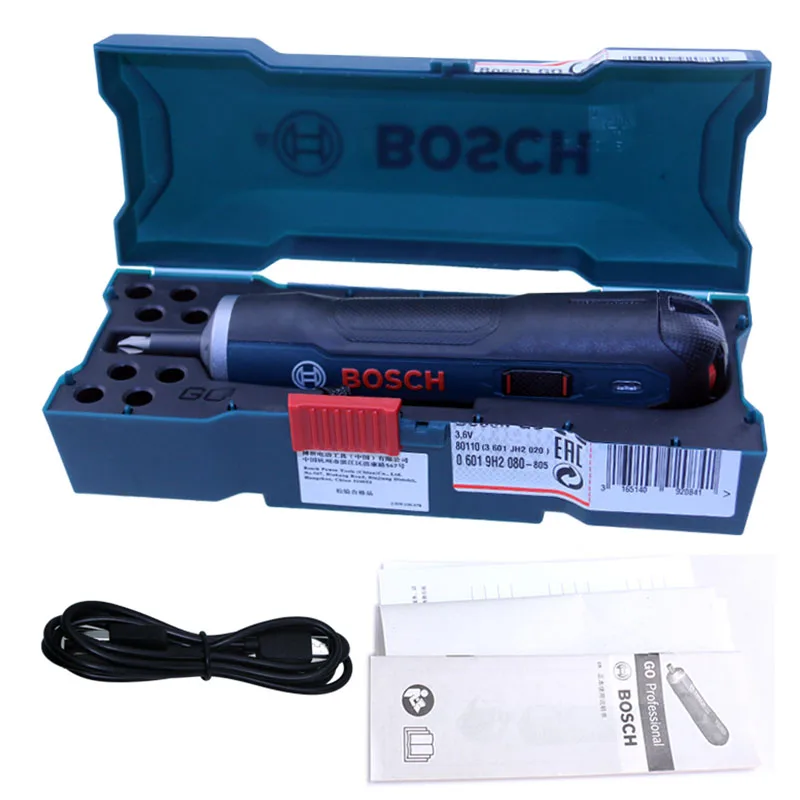 

Power Tool For BOSCH GO 2 Mini Electrical Screwdriver 3.6V lithium-ion Battery Rechargeable Cordless with drill bits kits set
