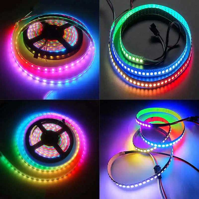 1 м 60 светодиодный s WS2812B 5050 RGB полосы светильник белый корпус лампы вечерние