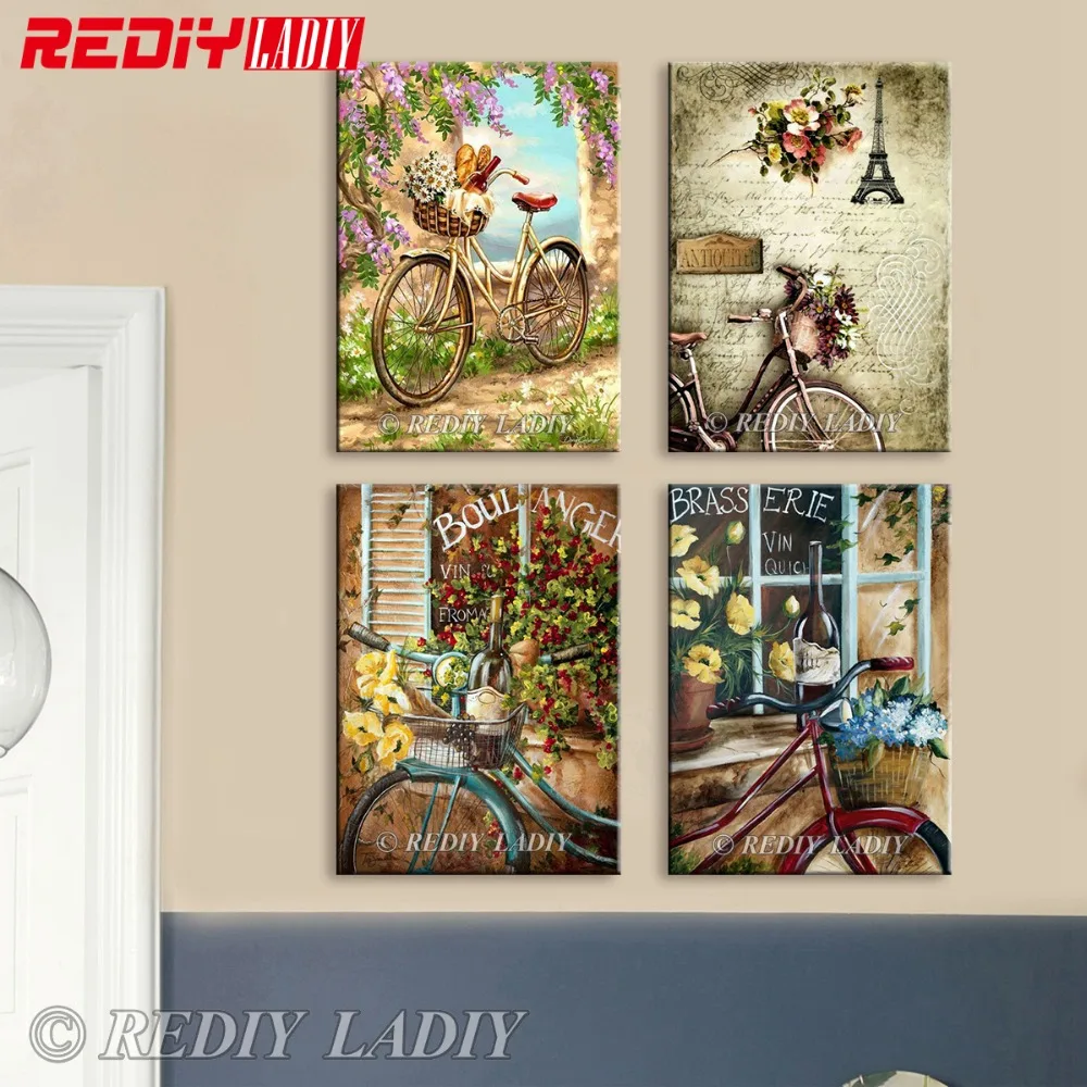 REDIY LADIY Алмазная мозаика картина Стразы узор еда & велосипед 5D алмазная живопись