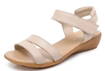 Сланцы GKTINOO женские из натуральной кожи повседневные летние туфли однотонные в