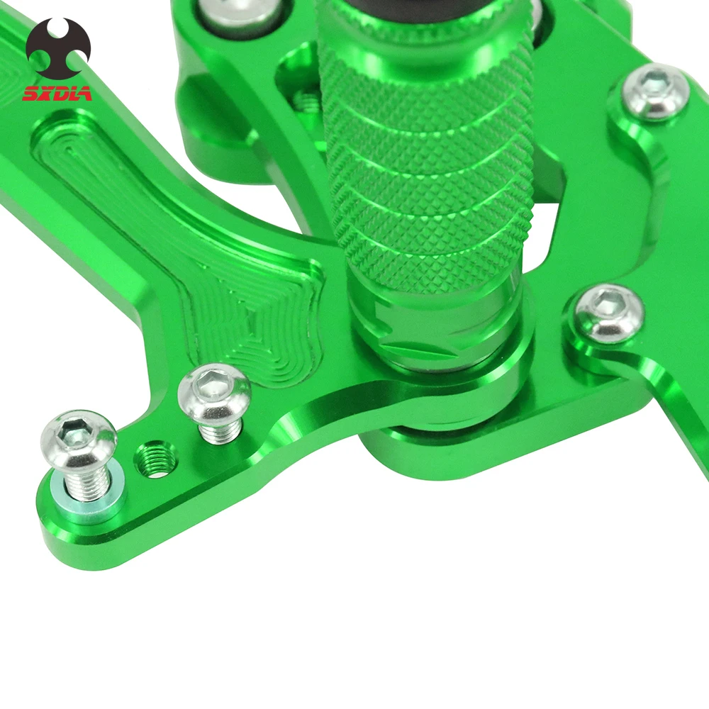Аксессуары для мотоциклов CNC Регулируемые подножки заднего комплекта Kawasaki NINJA