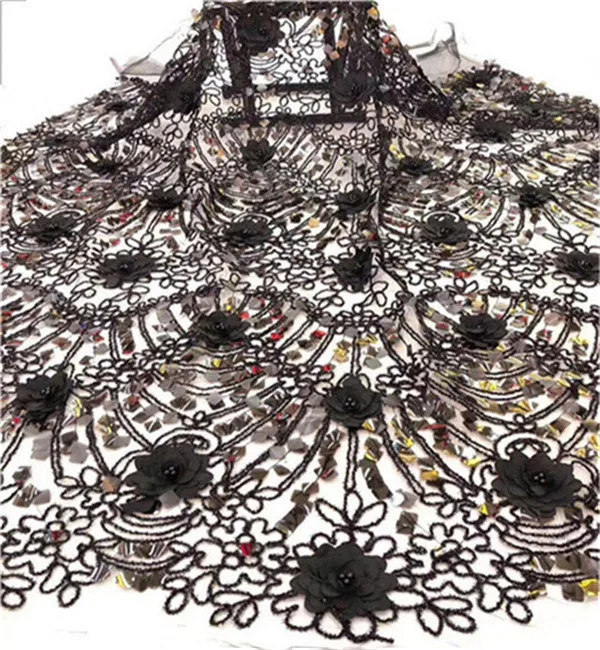 Африканская чистая кружевная Высококачественная Французская ткань с вышивкой