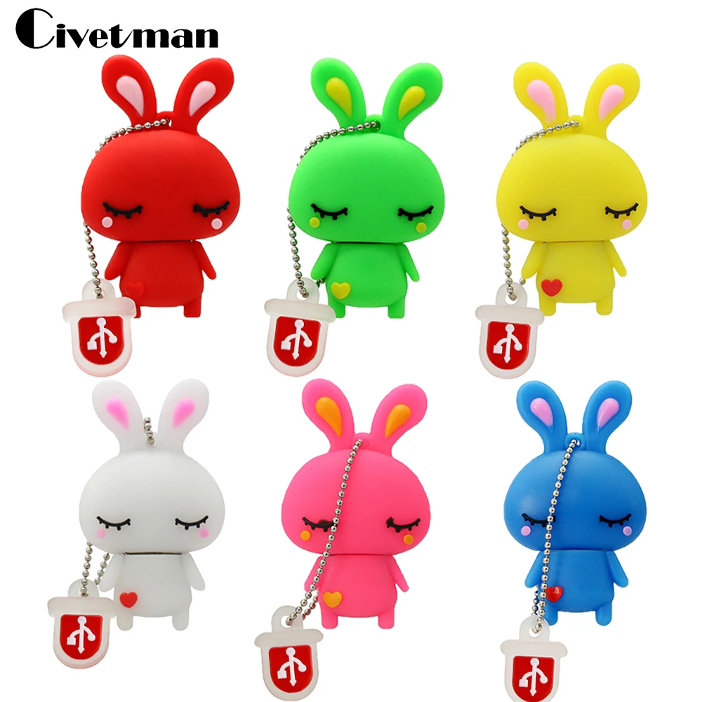 

Catoon Rabbit 128GB Memoria Usb Cute Love Rabbit USB Flash Drive 16GB 32GB 64GB USB Thumb Pen Drive Memory Stick 256GB Pendrive