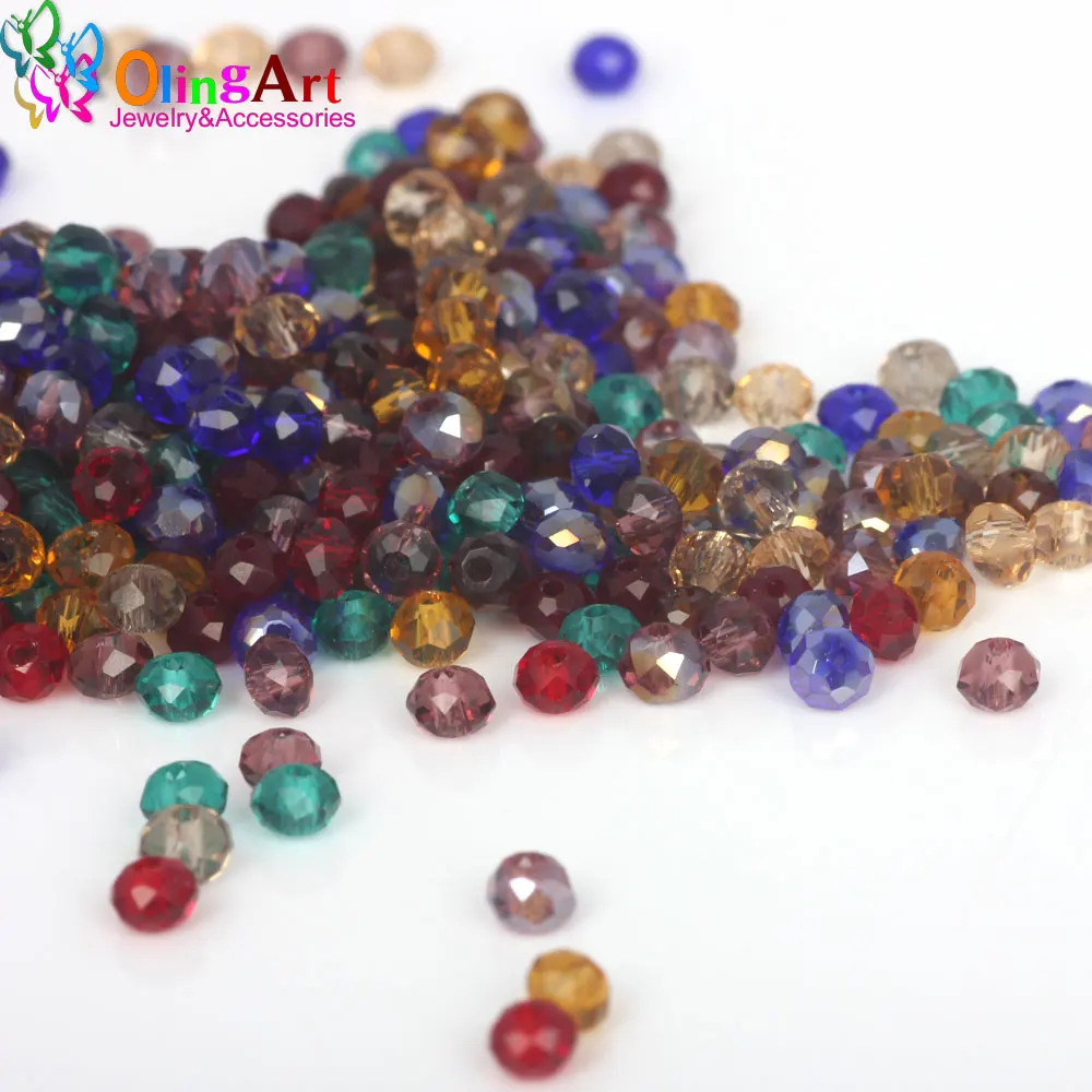 OlingArt AAA 3 мм 148 шт. искусственные бусины граненые плоские круглые DIY браслет чокер