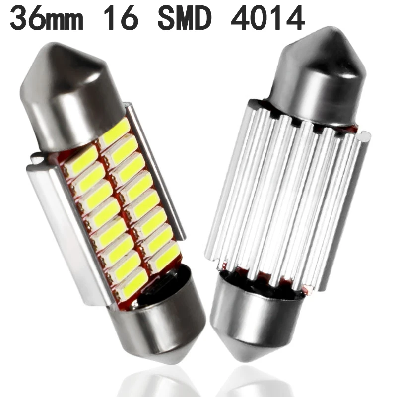 10 шт. гирлянда 31 мм 36 39 41 C5W C10W 12 16 20 24 SMD 4014 светодиодная лампа CANBUS для салона