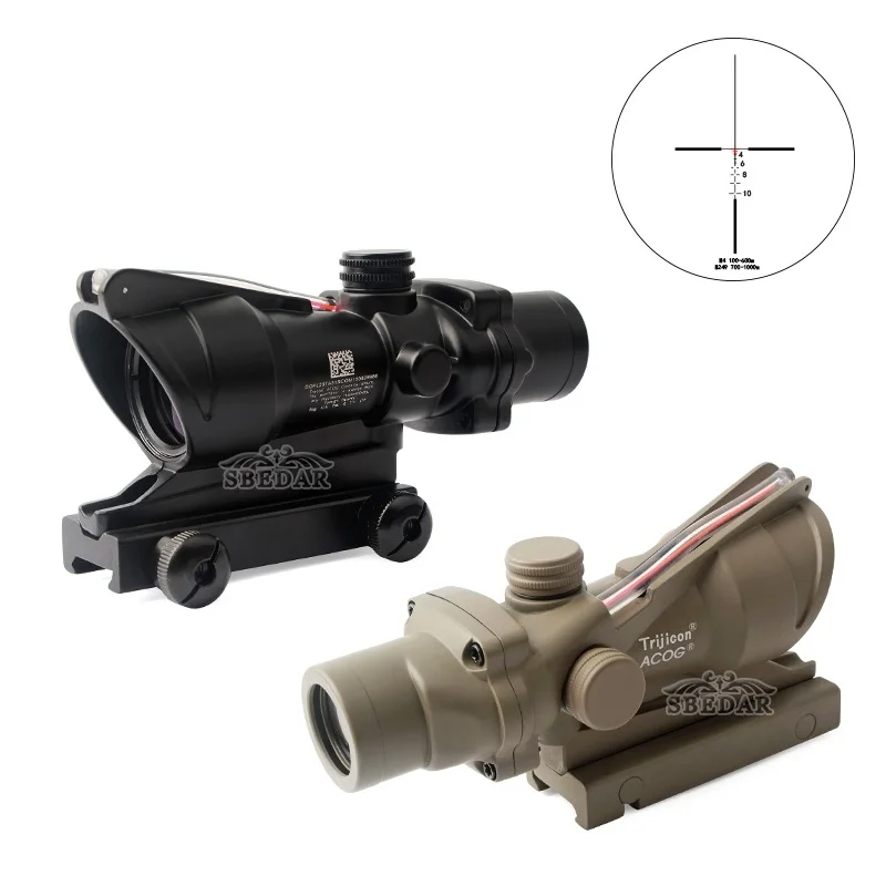 

AK uncle gel ball Gun wbb blaster gun accessories Mertal Holographic sight ACOG4X32 true red fiber conch red dot sight